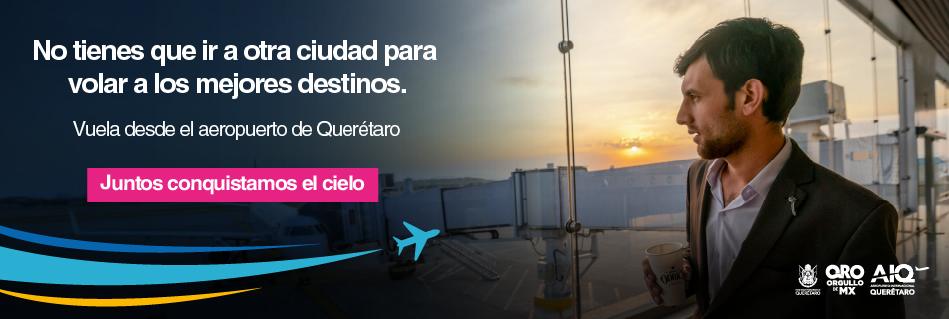 Banner vuela desde el aeropuerto de Querétaro